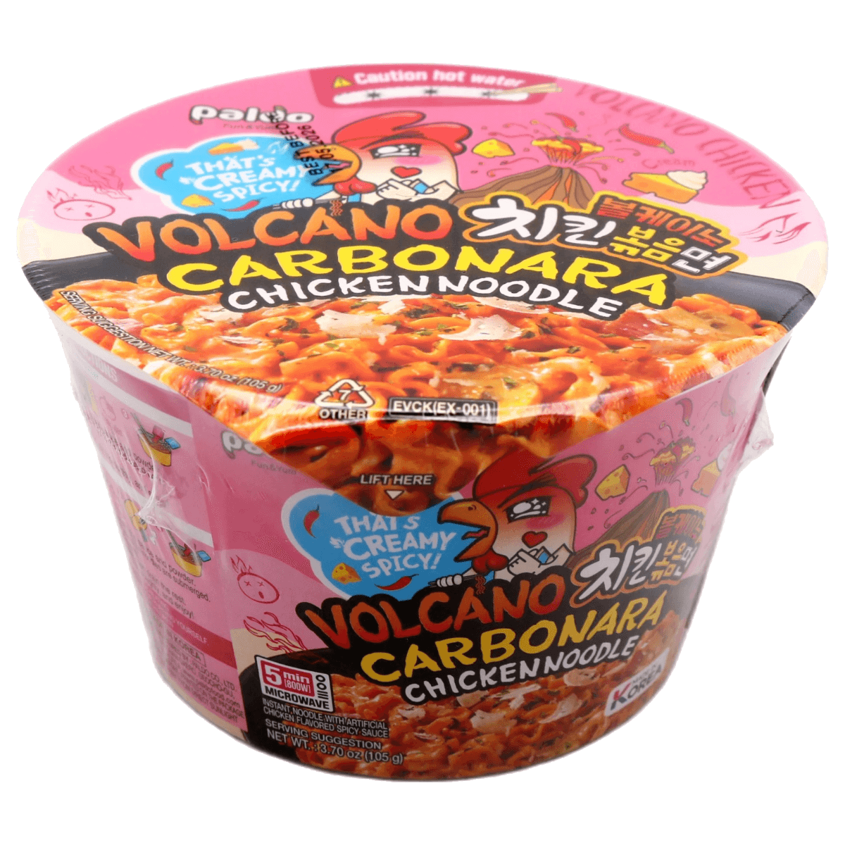 Korean Wholesale Distribution Volcano Carbonara Chicken Noodle King Cup