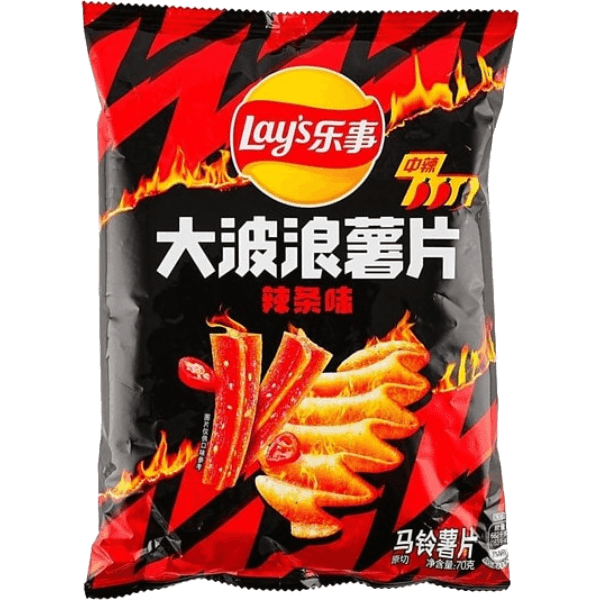Korean Wholesale Distribution Wavy Potato Chips (Latiao Spicy Strip Flavor)