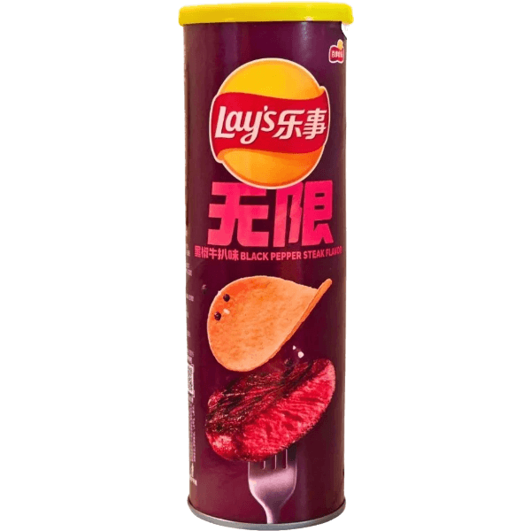 Lay's Stax Black Pepper Rib Eye Steak Flavor Tube 90g